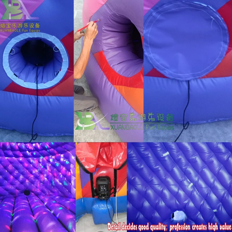 Colorful Inflatable Disco Bouncer for Jumping Dancing with LED Disco Ball Dome Tent Bounce