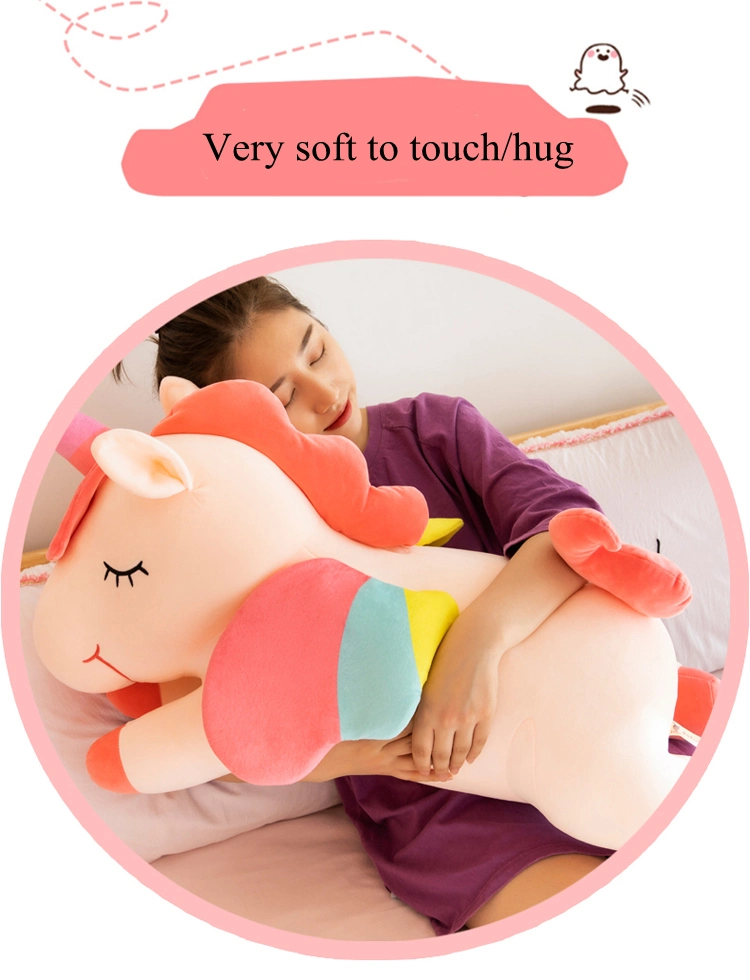 Retail Wholesale Stuffed Giant Pink Soft Plush Factory Available Unicorn Animal Custom Toy
