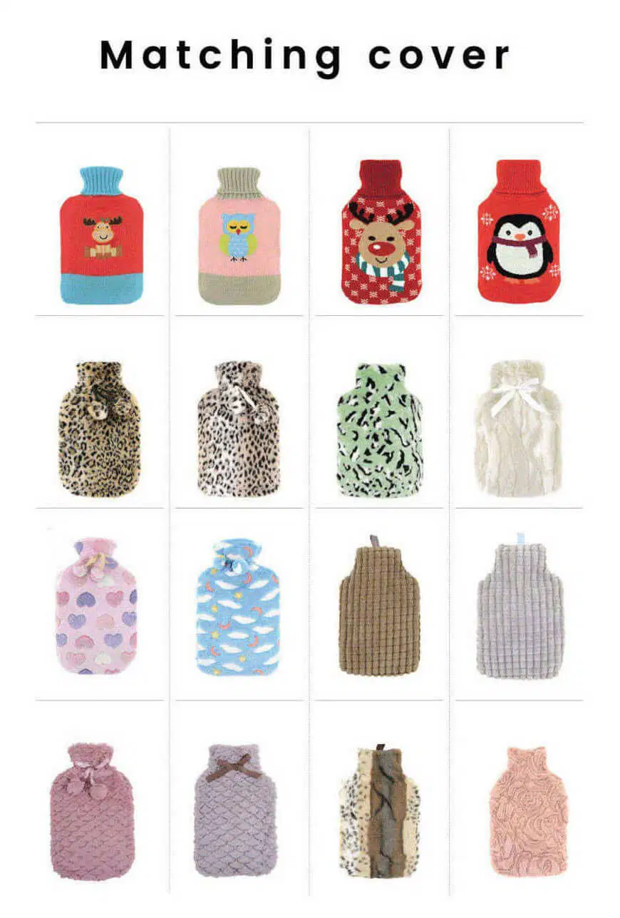 Wholesale Natural Rubber Hot Water Bottle Bag Colorful with Fashion Cover