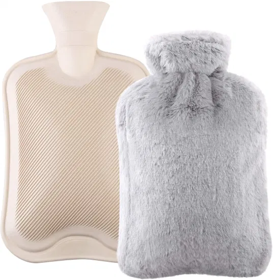 Warm Hot Water Bottle with Soft Plush Fur Cover